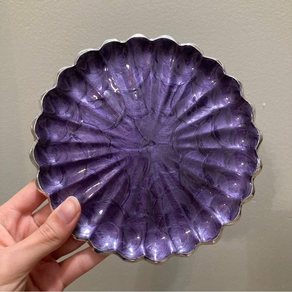 Set of 4 Julia Knight 7” Peony Cocktail Plates - Sugar Plum - Picture 7 of 8